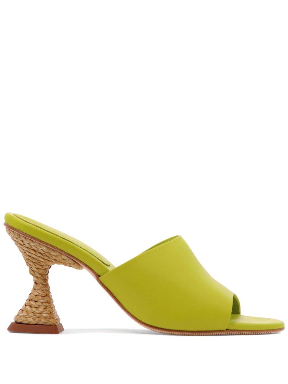 Paloma Barceló raffia heel leather sandals Green