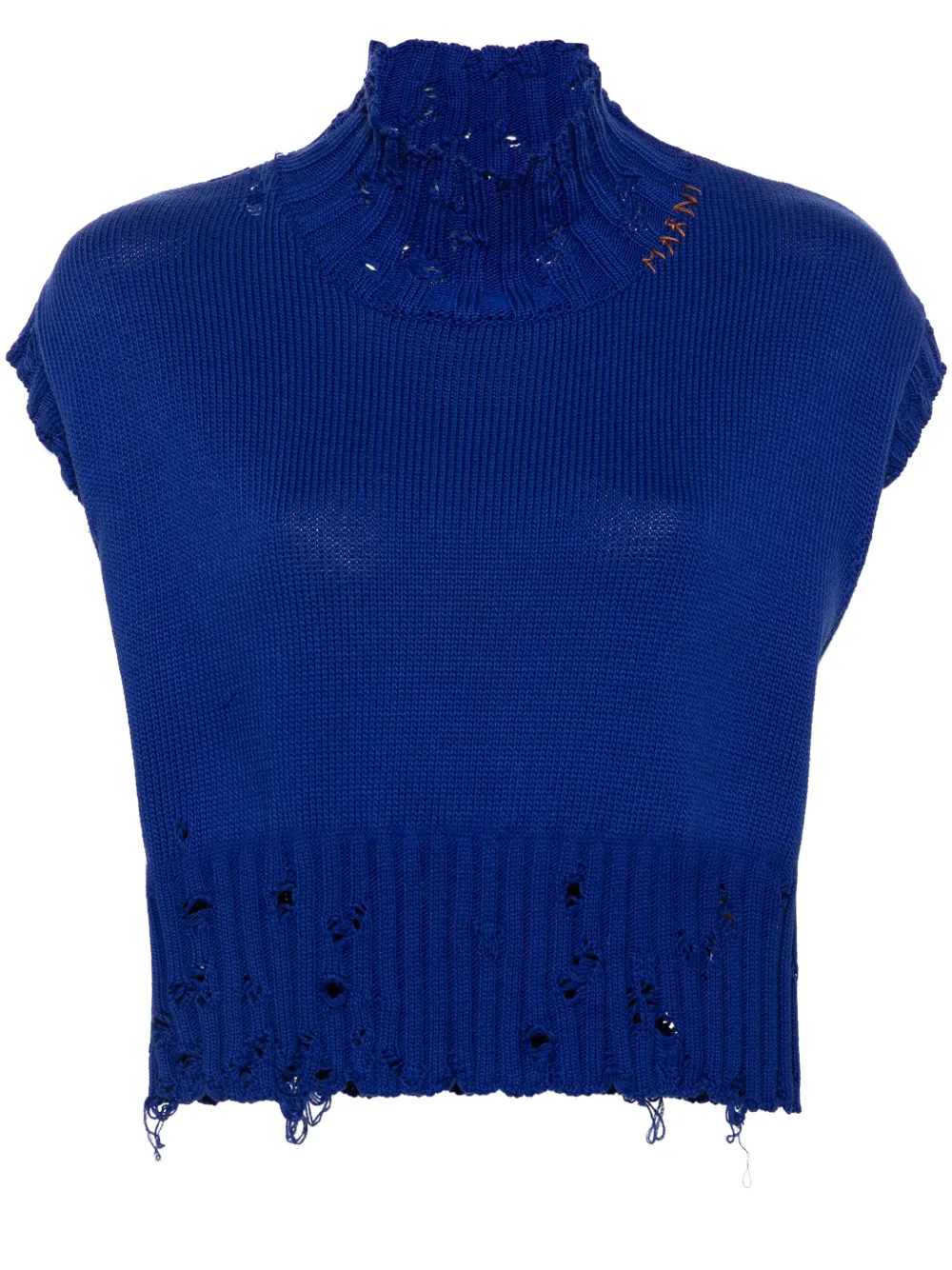 Marni Katoenen cropped gilet Blauw