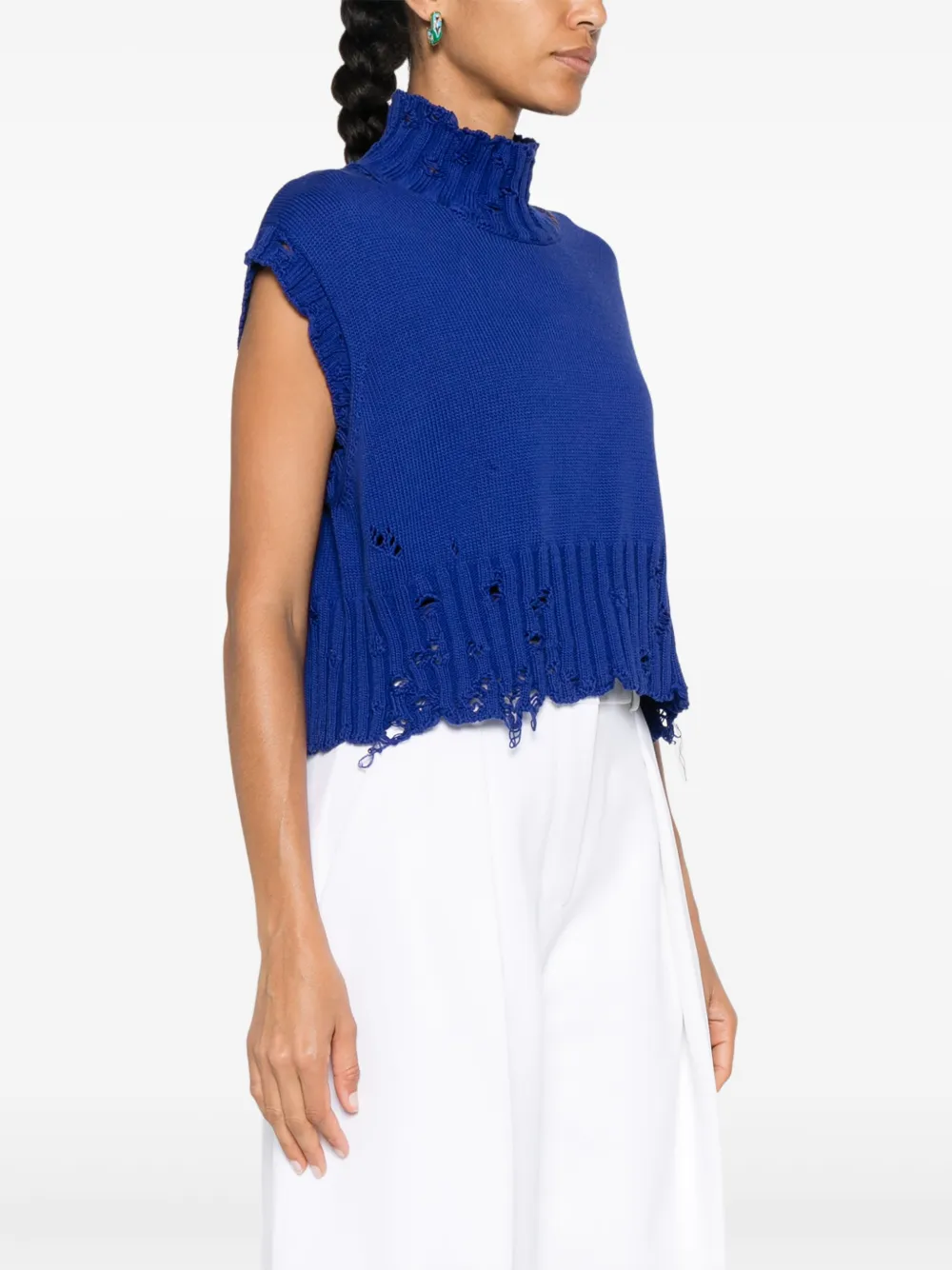 Marni Katoenen cropped gilet Blauw