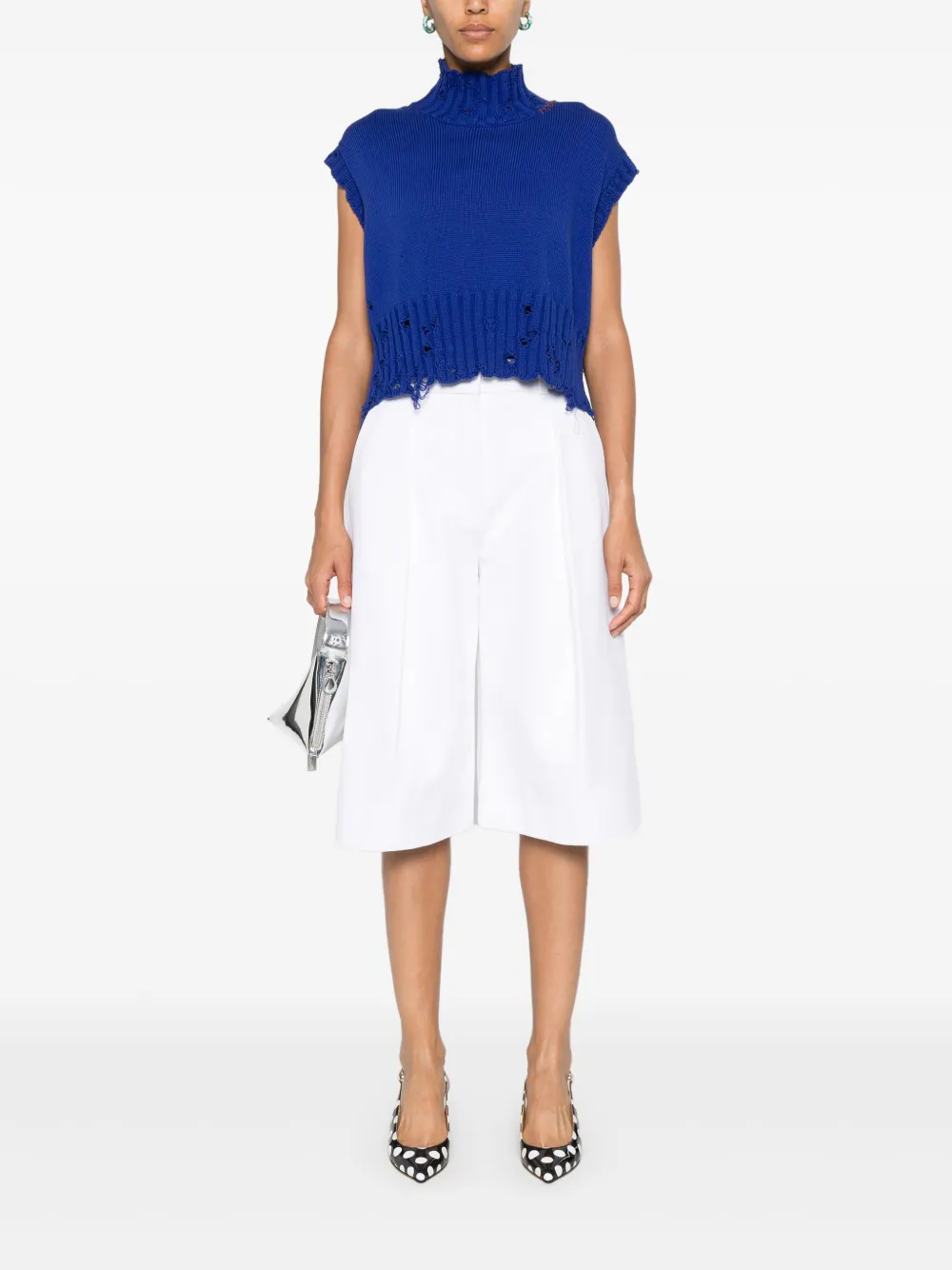 Marni Katoenen cropped gilet Blauw