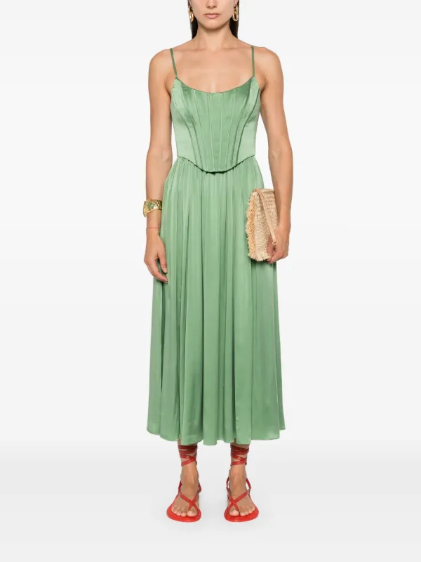 関税なし★Zimmermann★ラッキーコルセットミディドレス Zimmermann Lucky Corset Midi Dress in Mustard Bandana | FWRD