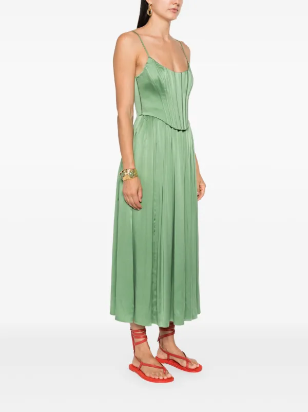 ZIMMERMANN コルセット シルクドレス | グリーン | FARFETCH JP