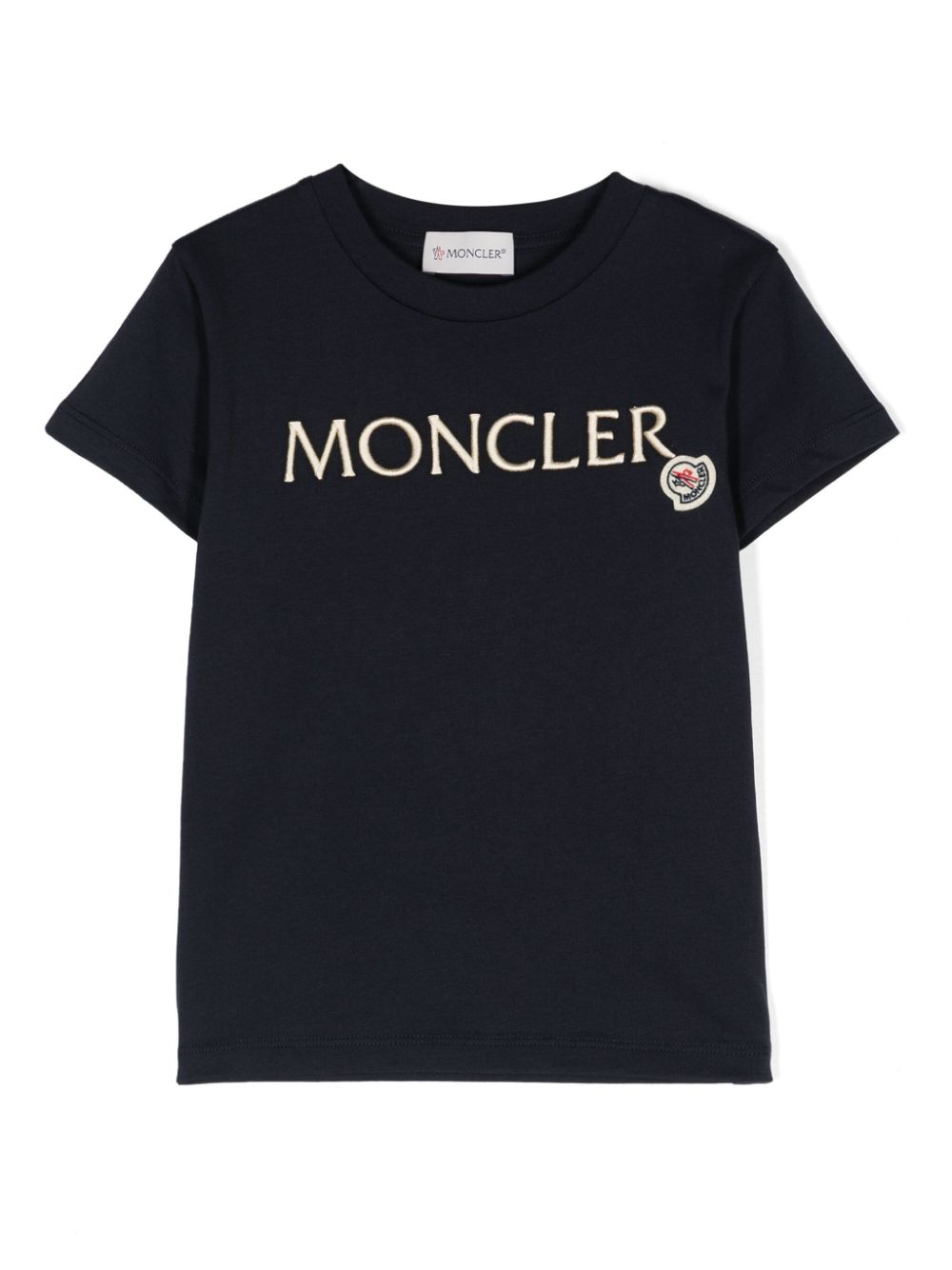 Moncler Enfant T-shirt met geborduurd logo Blauw