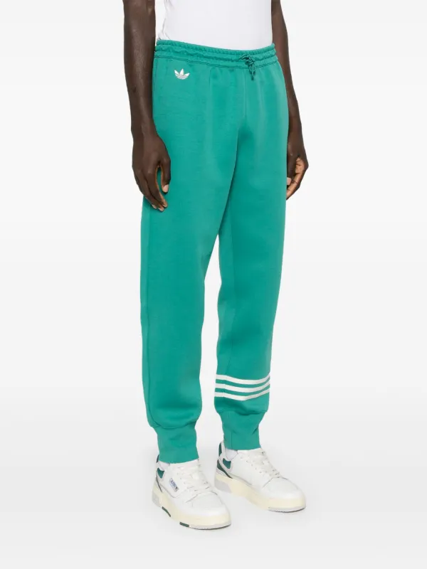 Adidas originals 3 stripe track pants green best sale