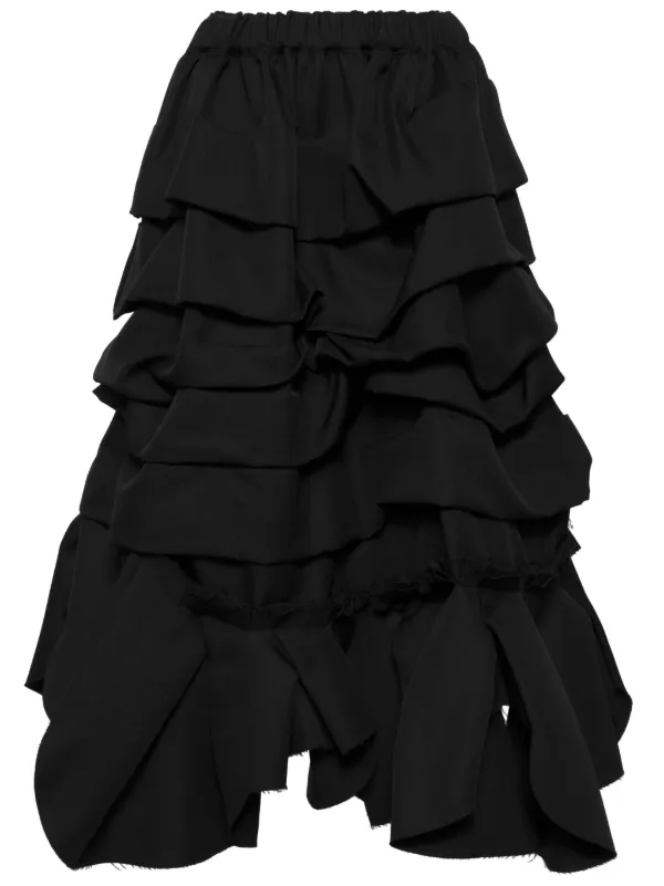 希少 COMME des GARÇONS ティアード フリル スカート 黒 Comme Des Garçons ラッフル ティアードスカート | ブラック