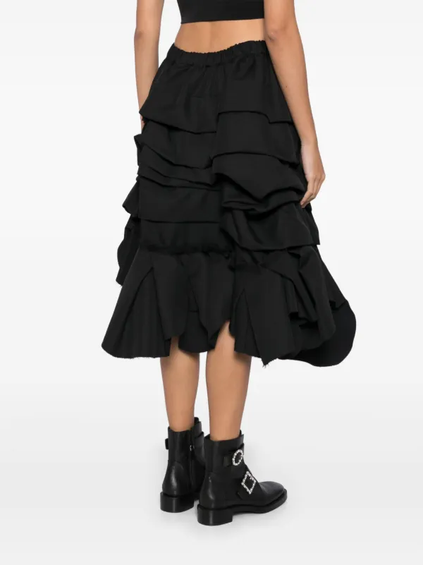 COMME des GARCONSブラックラップスタイル ティアードスカート BLACK COMME des GARCONS - BLACK COMME des GARCONS / ブラック