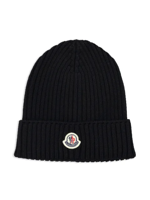 Moncler Enfant gorro con parche del logo