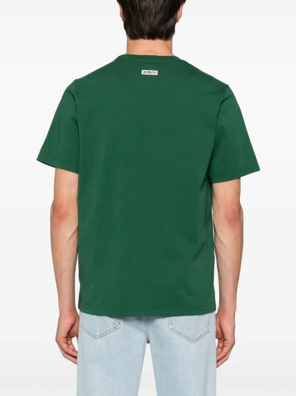 Autry logo-patch Cotton T-shirt | Green | FARFETCH UK