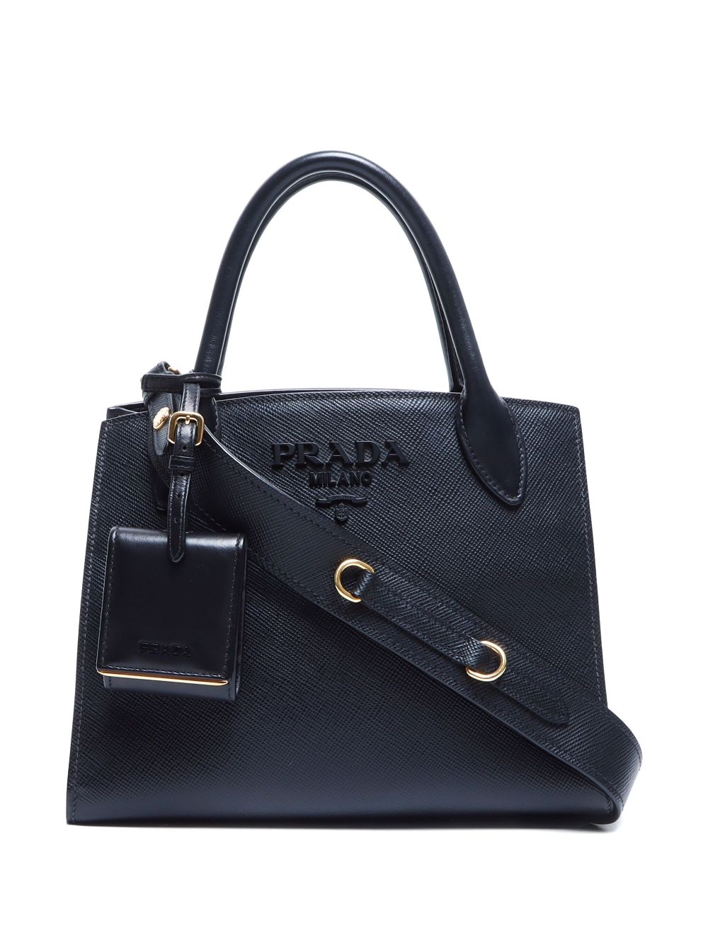 Monochrome two-way handbag