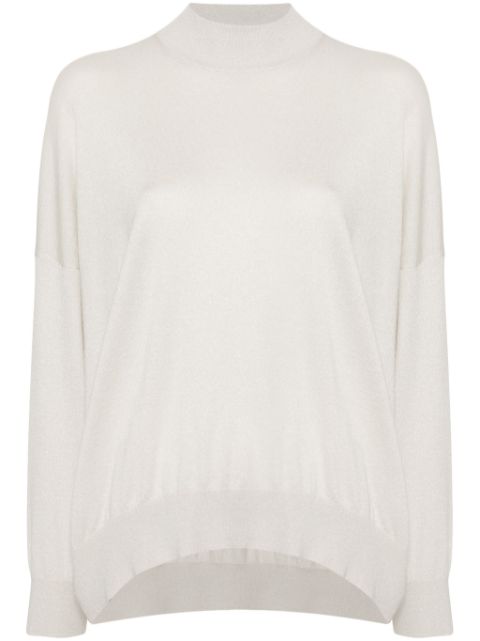 Brunello Cucinelli lame drop-shoulder jumper Women