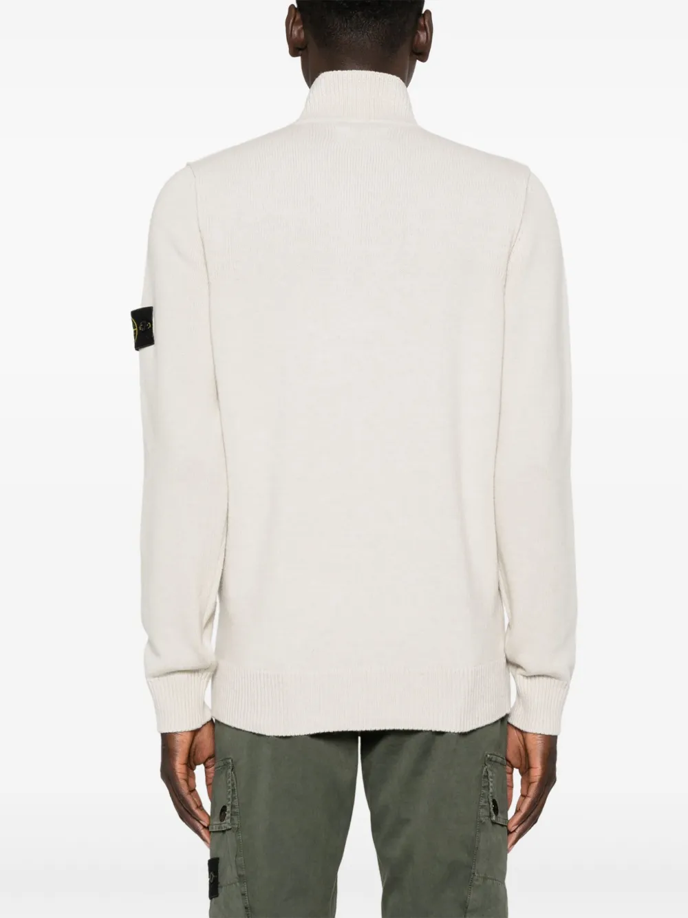 Stone Island Trui van wolblend met Compass-logopatch Wit