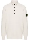Stone Island Compass-badge wool blend jumper - White