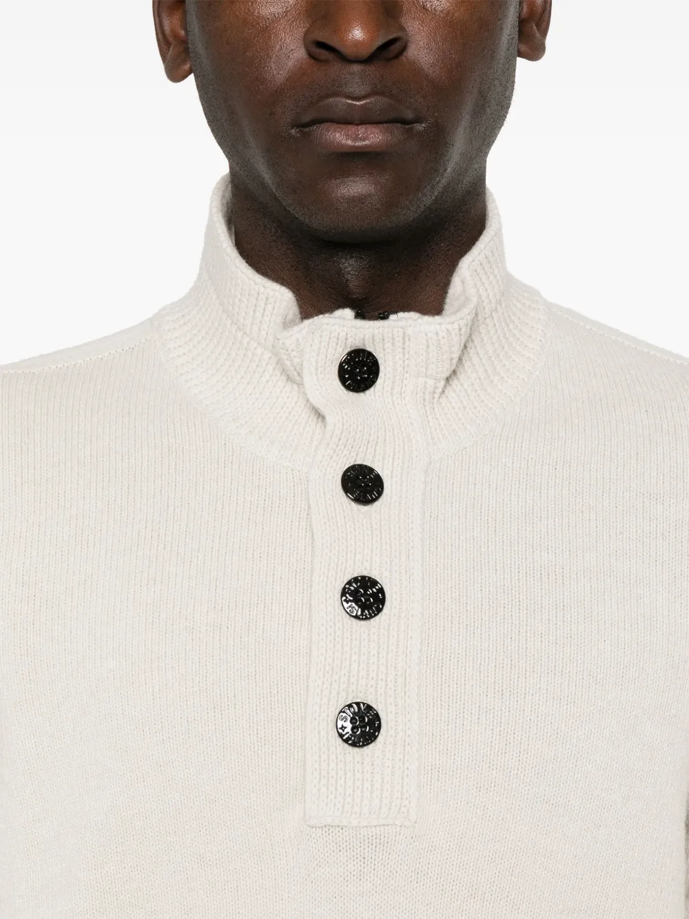 Stone Island Trui van wolblend met Compass-logopatch Wit