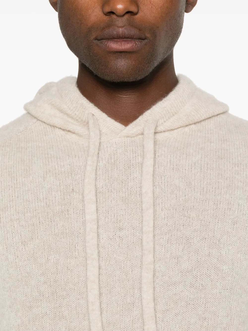 Roberto Collina Gebreide hoodie Beige