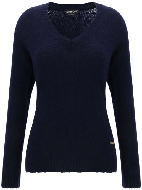 TOM FORD Seamless cashmere-silk knit V-neck jumper Women