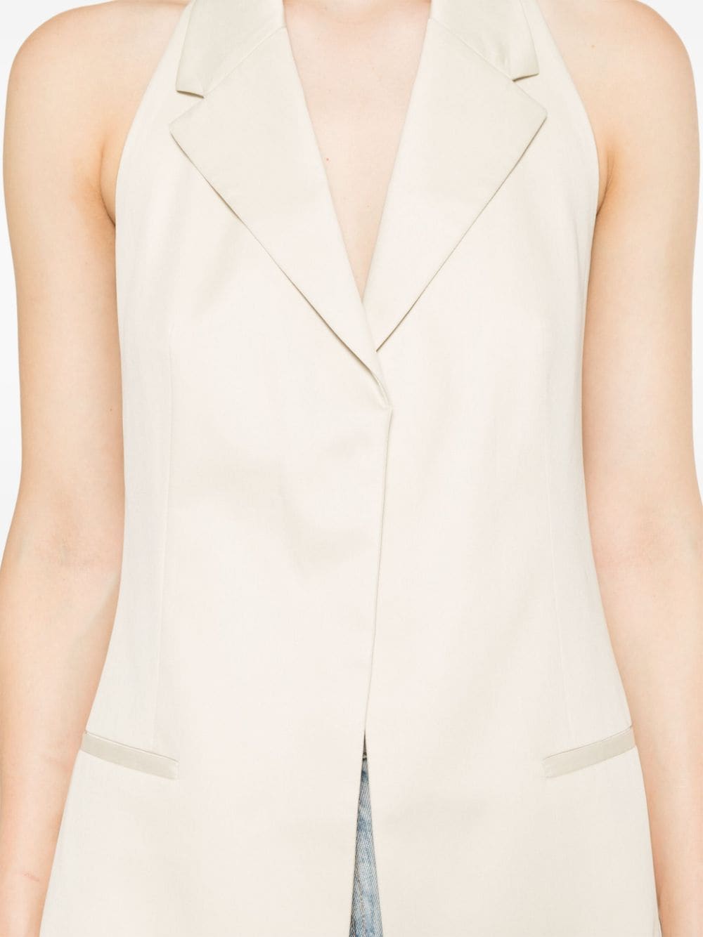 Shop Calvin Klein Open-back Waistcoat In Neutrals