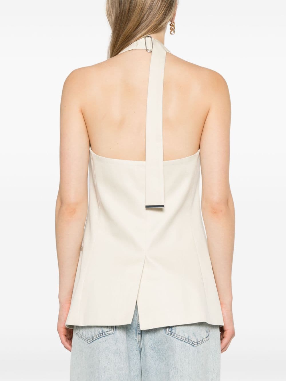 Shop Calvin Klein Open-back Waistcoat In Neutrals