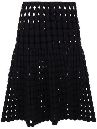 Alaa Perforated Knit Midi Skirt | Black | FARFETCH