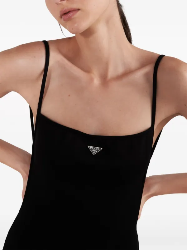 ワンピース PRADA SS22 ABITO (P3H11S2211XV2 F0009) Prada triangle-logo open-back Swimsuit | Black | FARFETCH