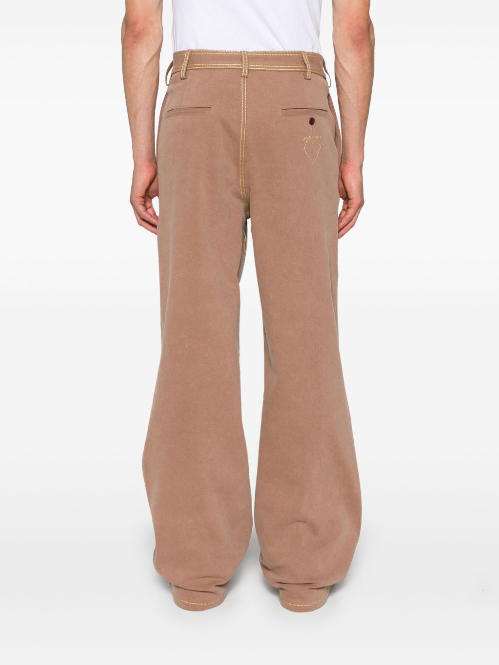 Marni contrast-stitching straight-leg trousers Men