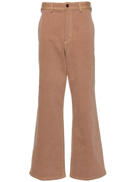 Marni contrast-stitching straight-leg trousers Men