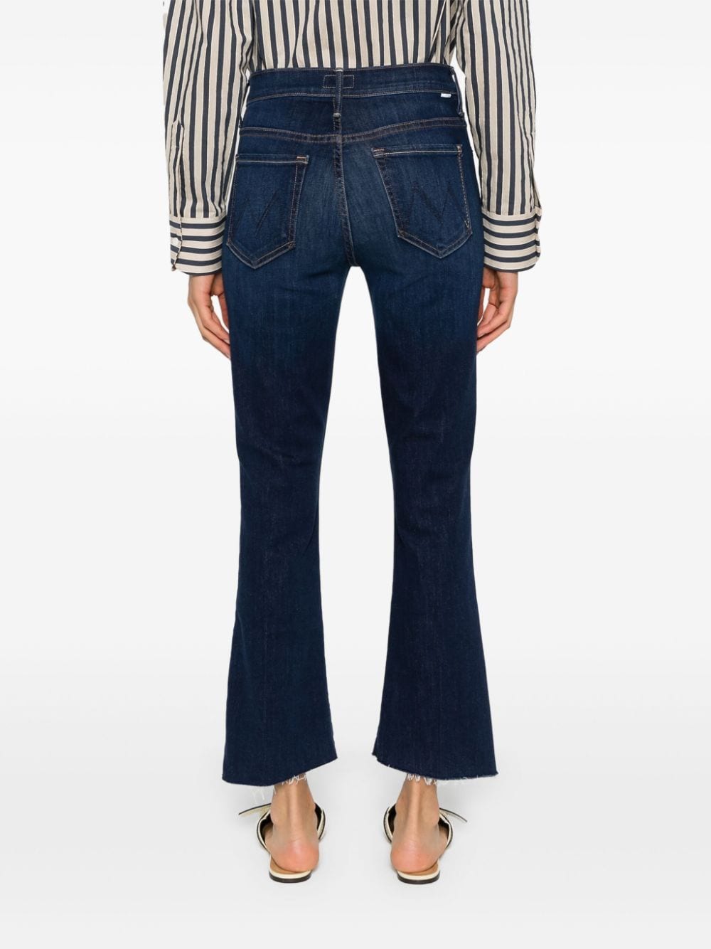 Shop Mother Insider High-rise Cropped Jeans In Blau