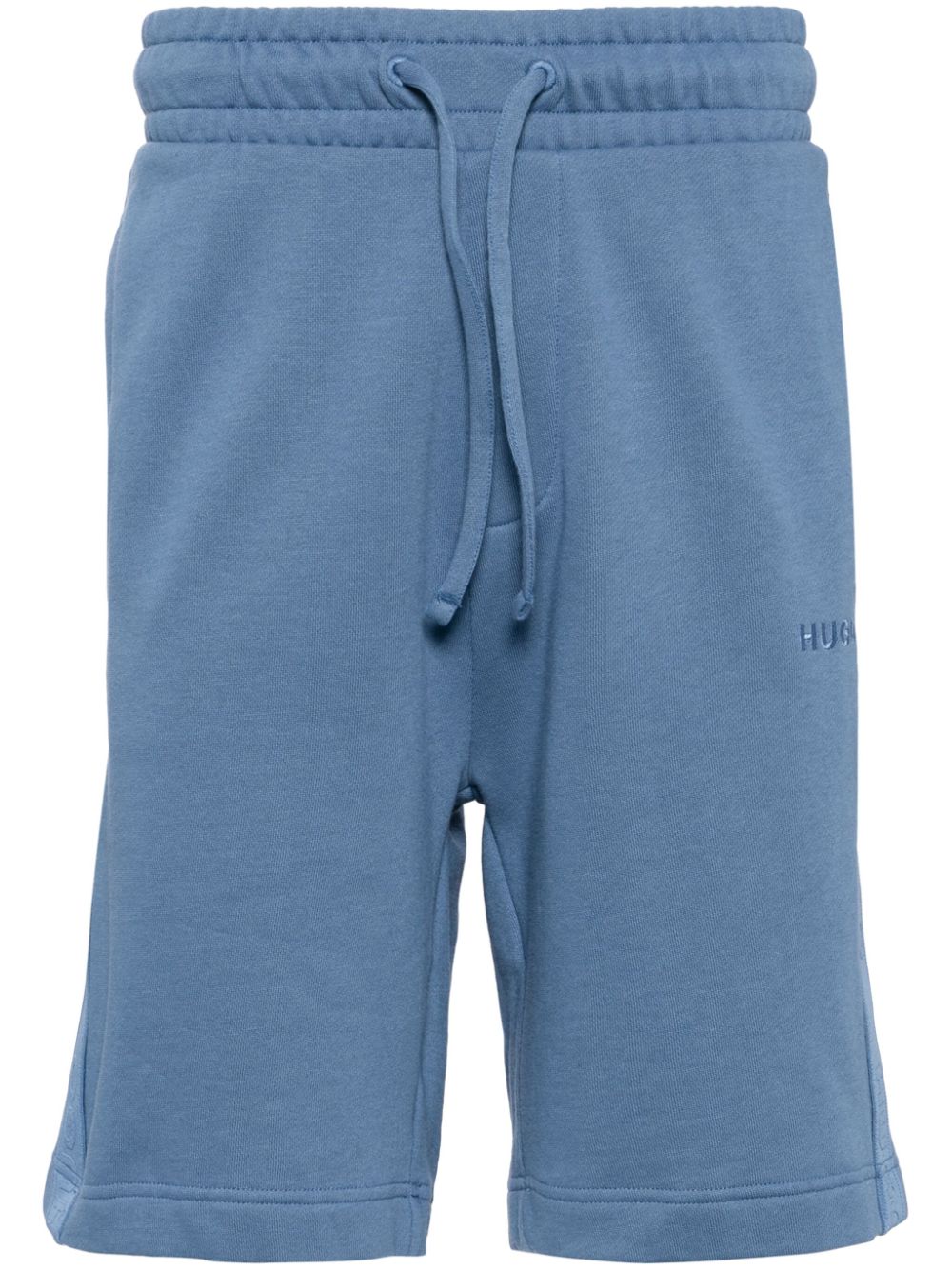 HUGO logo tape side cotton short - Blue