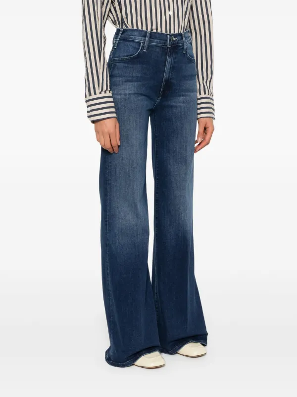 MOTHER Hustler Roller high-rise wide-leg Jeans | Blue | FARFETCH