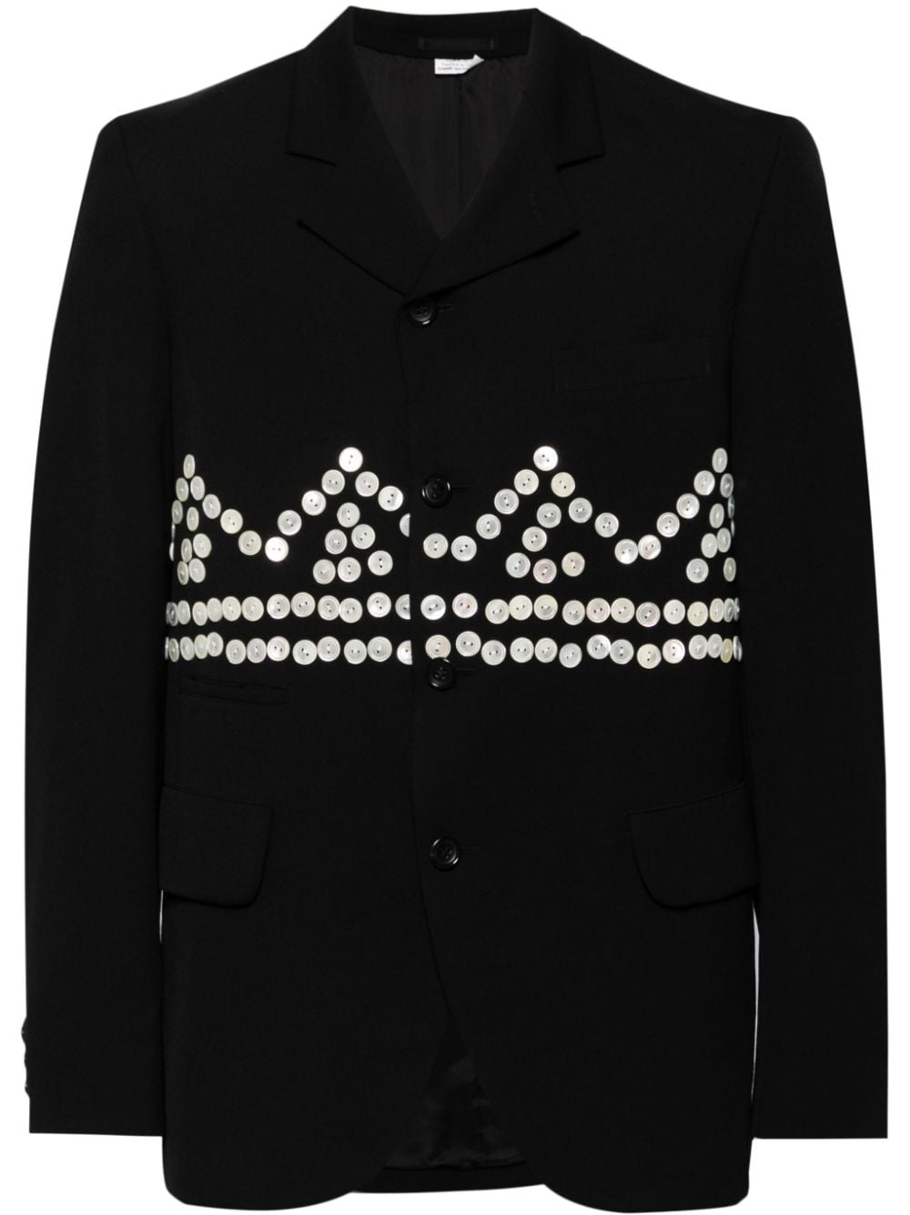 Shop Comme Des Garçons Homme Deux Buttoned Blazer In Black