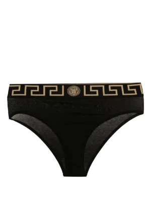 ショーツ VERSACE Women Underwear AUD01042 1A10011A1008 BLACK Versace Black Brief Cotton Underwear Women's Size 1 (US 32