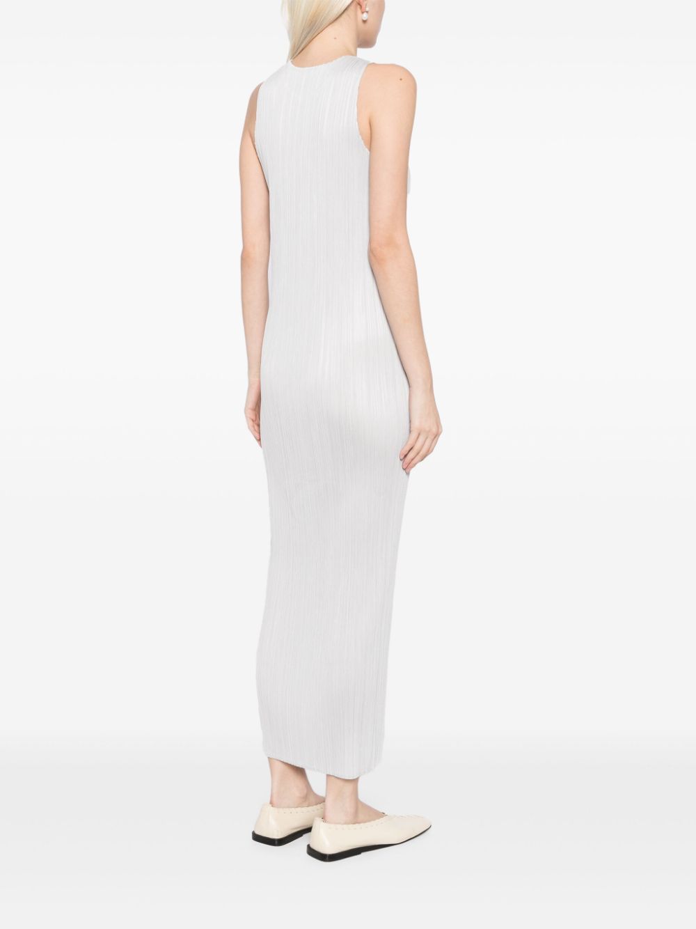 Shop Issey Miyake Pleats Dress In Grey