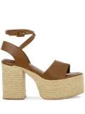 Paloma Barceló 110mm raffia platform heel sandals - Brown