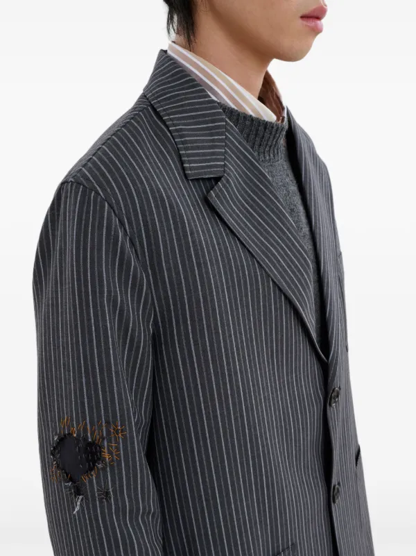 Marni ダメージ ストライプ ジャケット | ブラック | FARFETCH JP Marni ダメージ ストライプ ジャケット | ブラック | FARFETCH JP