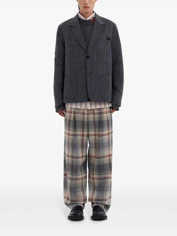 Marni ダメージ ストライプ ジャケット | ブラック | FARFETCH JP Marni ダメージ ストライプ ジャケット | ブラック | FARFETCH JP