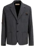 Marni distressed-effect striped blazer - Black