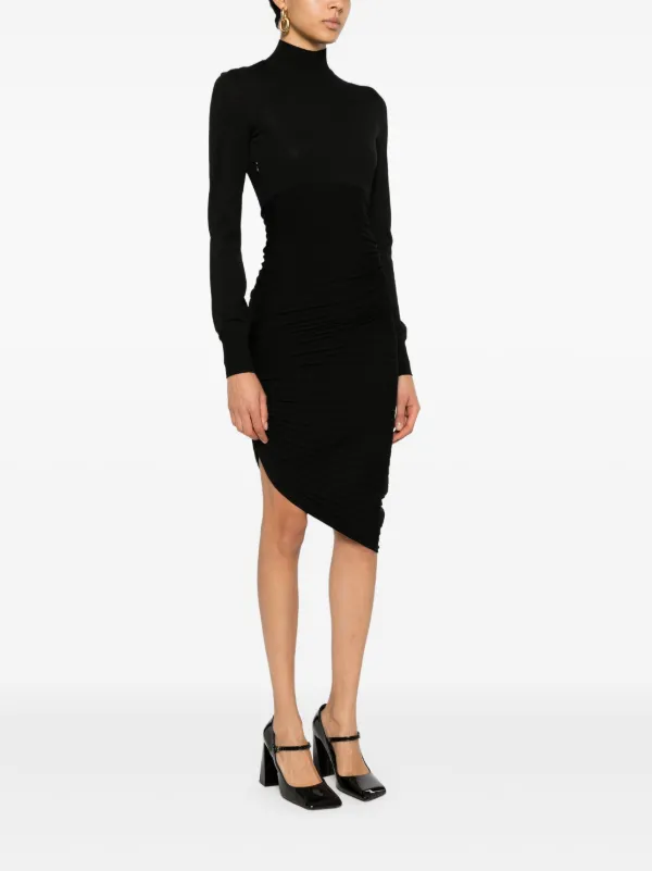 philosophy knit dress Di Lorenzo Serafini plissé-effect fine-knit | Black Bodycon