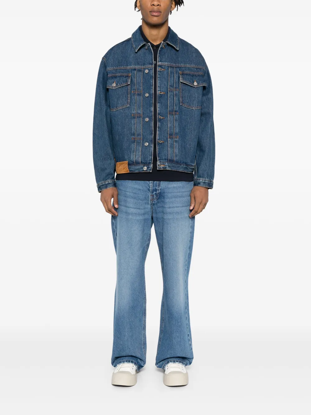 Bally Denim trucker jack met knopen - Blauw