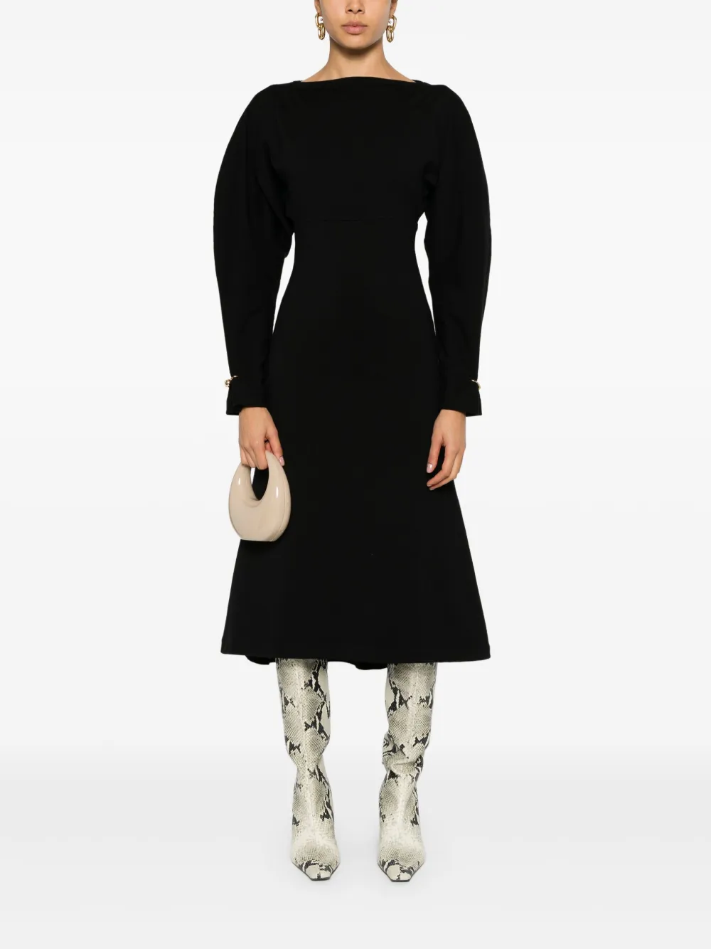 Philosophy Di Lorenzo Serafini Gebreide maxi-jurk met hardware-detail - Zwart
