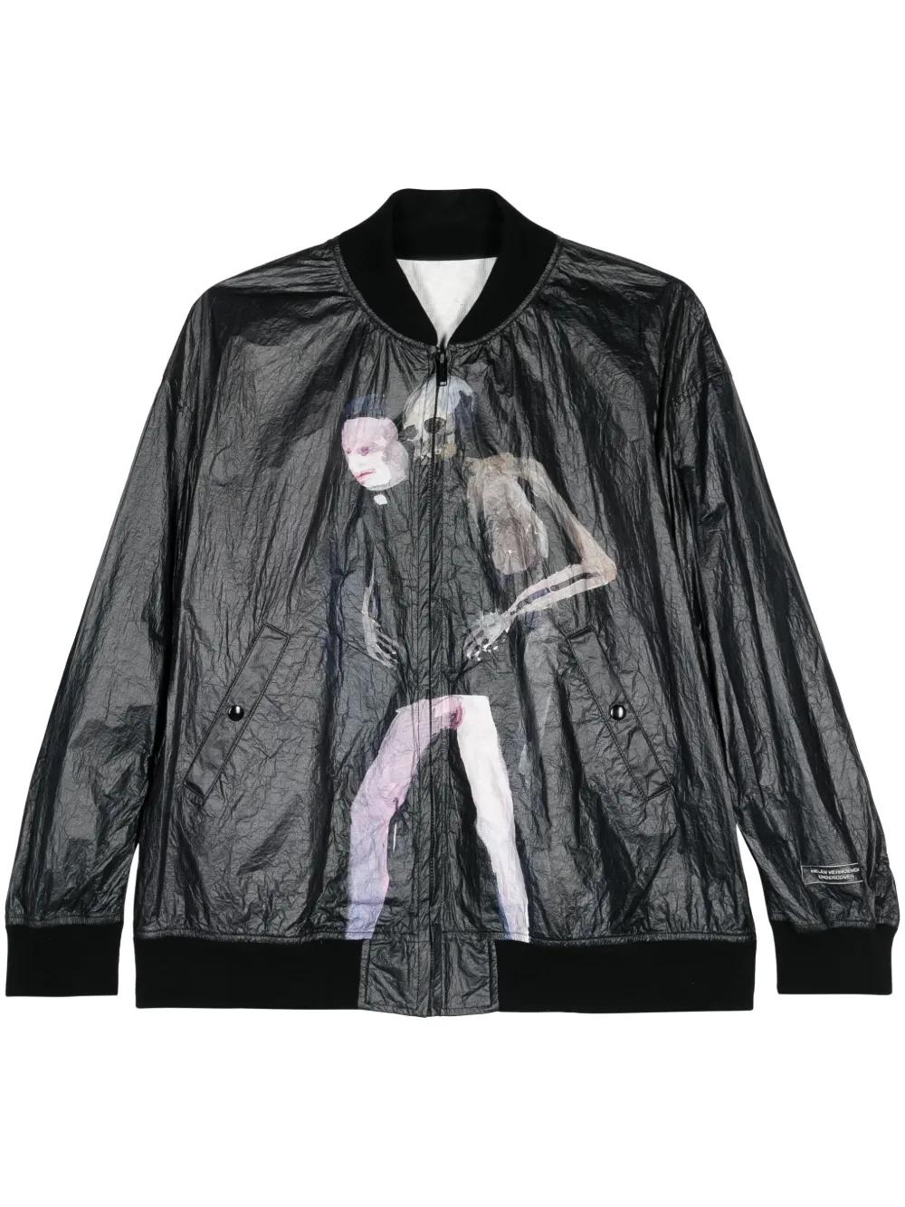 Undercover graphic-print bomber jacket | Black | Image 1