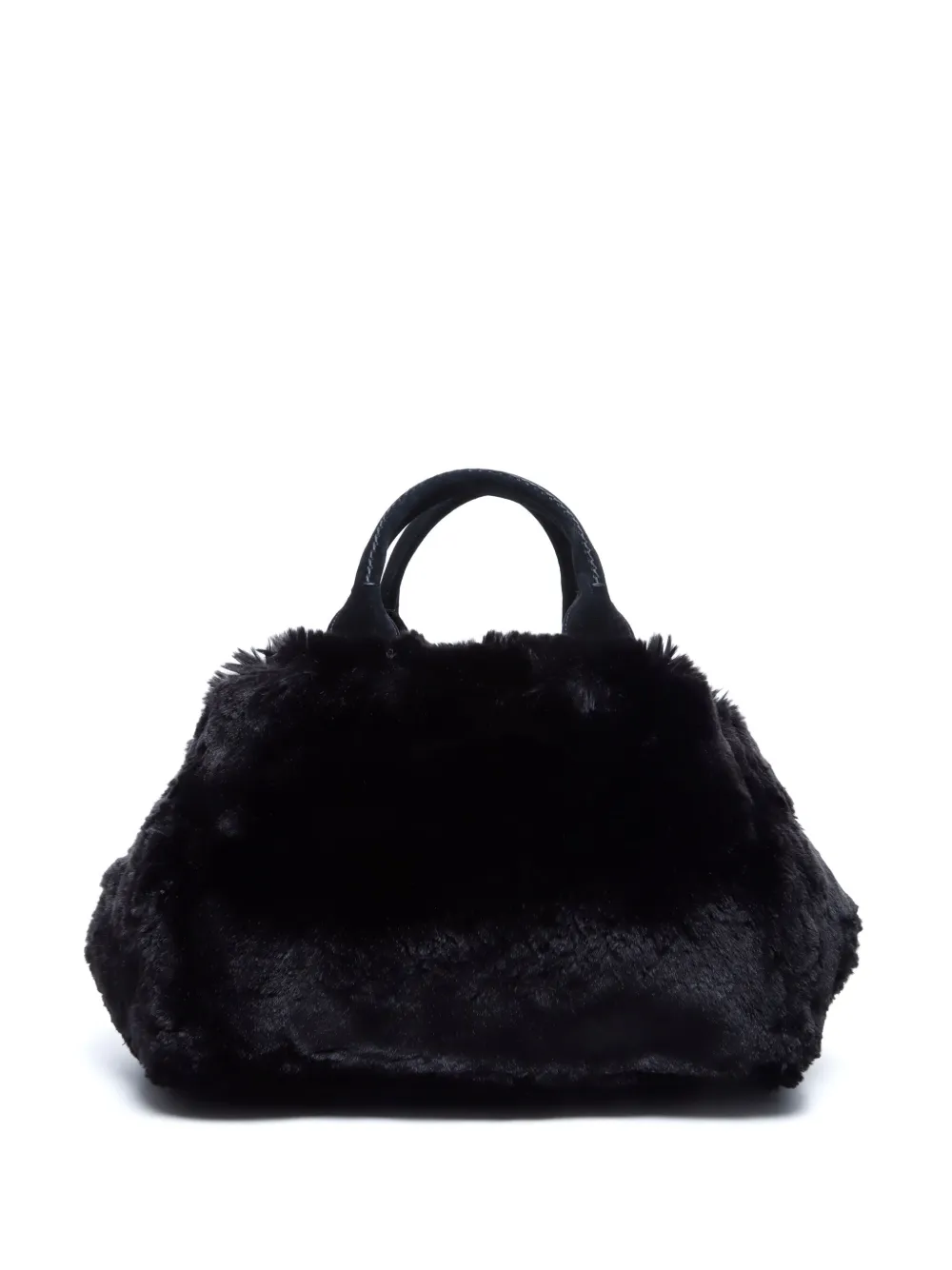 Prada Pre-Owned Canapa handtas van imitatiebont - Zwart
