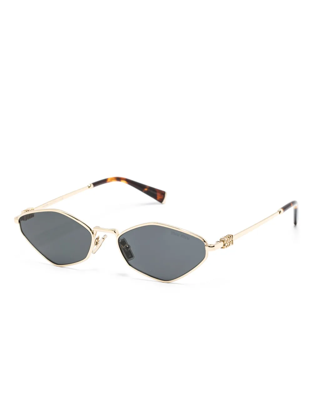Miu Miu Eyewear Zonnebril met geometrisch montuur - Goud