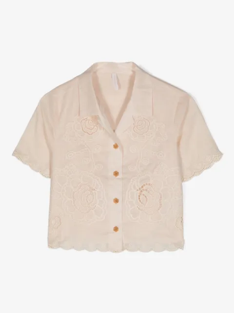 ZIMMERMANN Kids guipure-lace cotton blouse