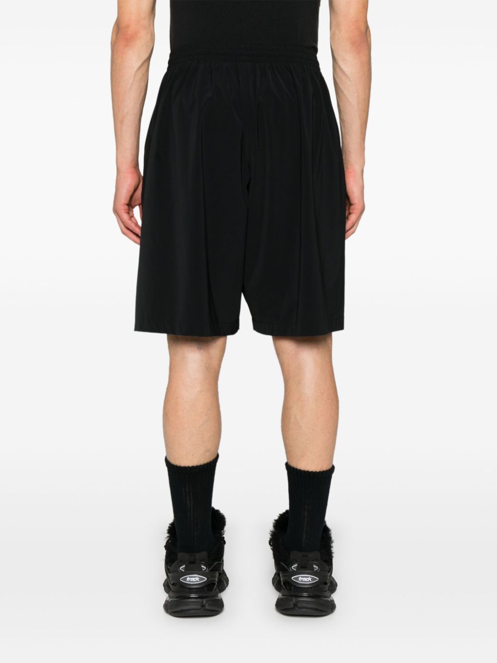 Shop Balenciaga Logo-print Track Shorts In Black