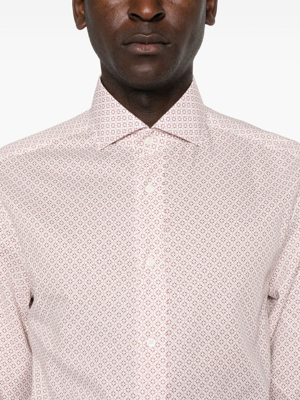 Shop Brunello Cucinelli Graphic-print Cotton Shirt In Weiss