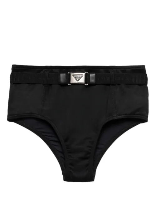 Bas de bikini ceinturé à plaque logo - Prada - Modalova
