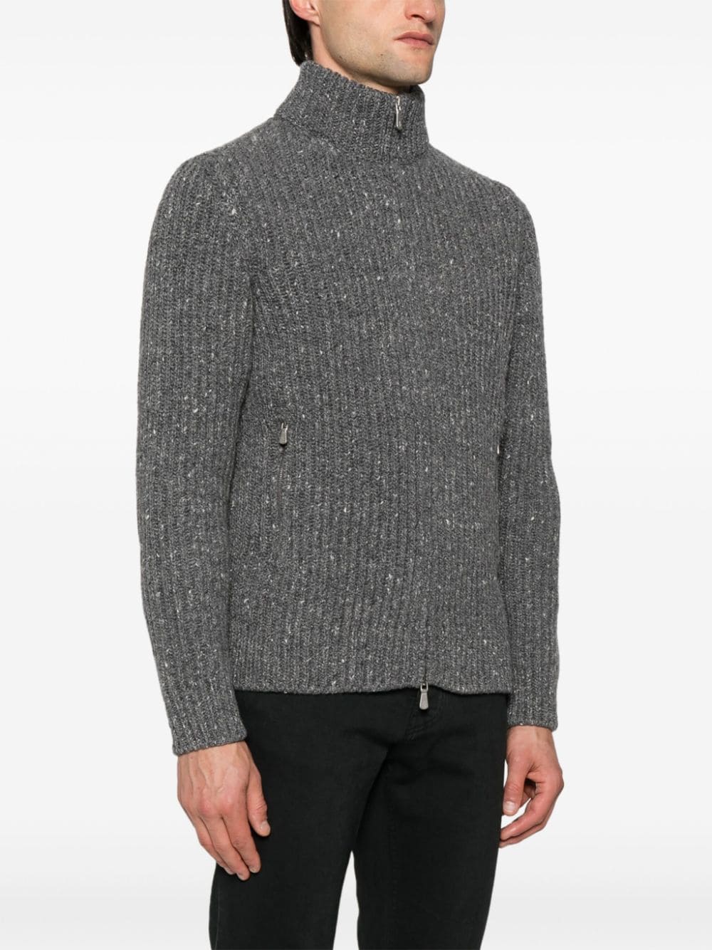 Shop Eleventy Fisherman's-knit Jumper In Grey