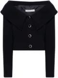 Alessandra Rich off-shoulder wool blazer - Blue