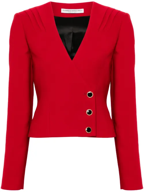 Blazer en laine à simple boutonnage - Alessandra Rich - Modalova