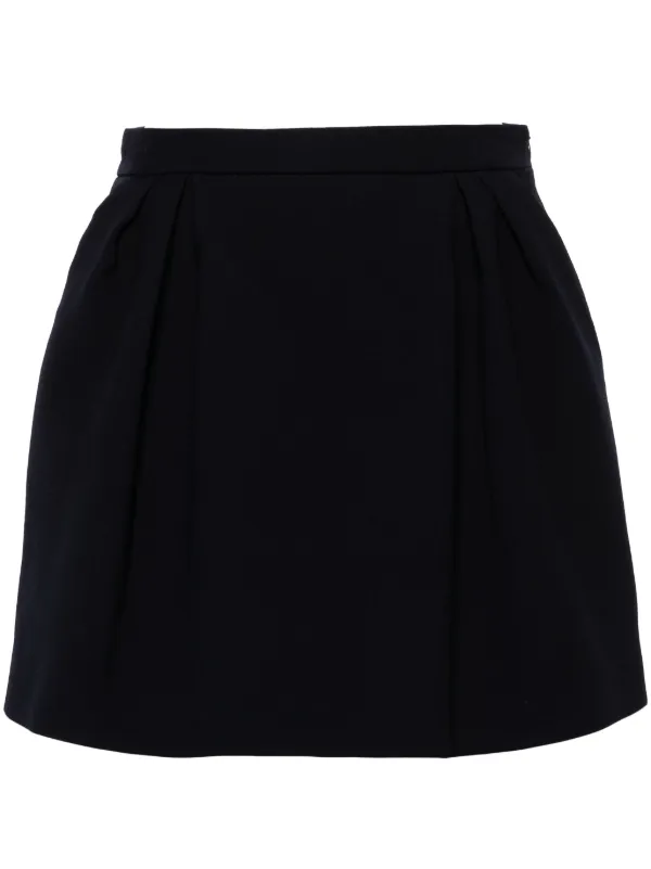 Alessandra Rich Virgin-wool Mini Skirt in Blue