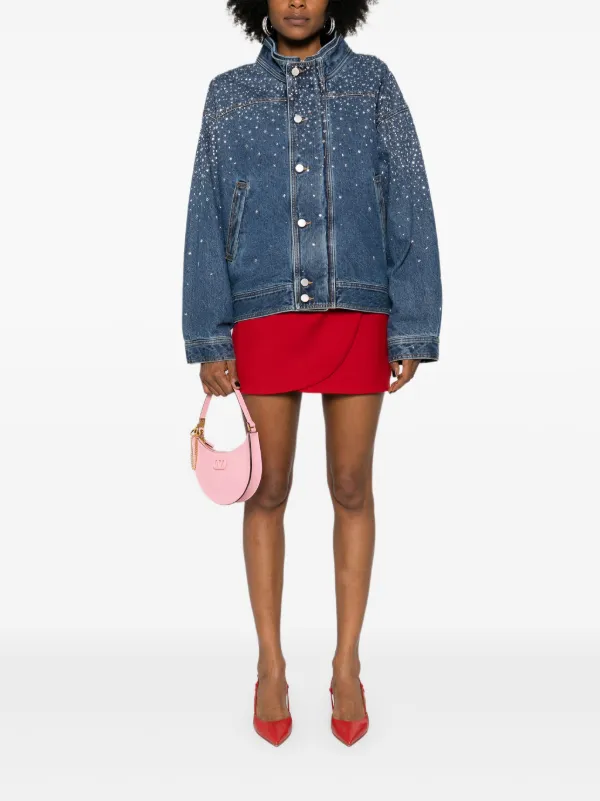 Alessandra Rich crystal-embellished Denim Jacket | Blue